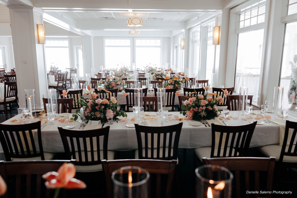 Wedding-reception-tables-floral-arrangements-WEDDING-&-EVENTS-Ballroom-Table-decor-Avalon-Yacht-Club
